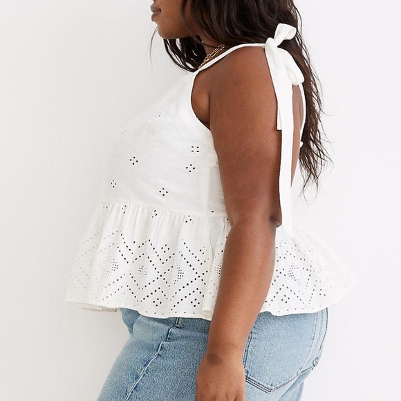 NEW Madewell Tank Tops | Plus Size Madewell White Rosalie Top - Picture 5 of 11